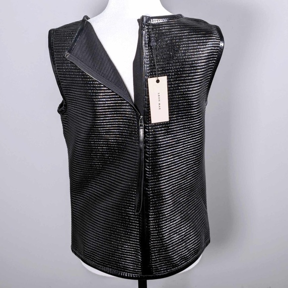 NWT Leon Max | Black Metallic Sleeveless Top - M - Picture 7 of 8